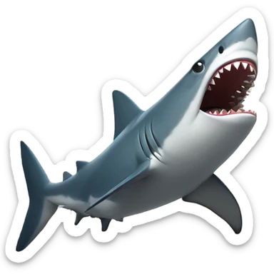 Shark on a hike sticker