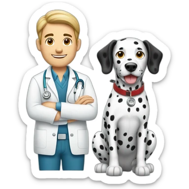 male veterinarian with dalmatian sticker