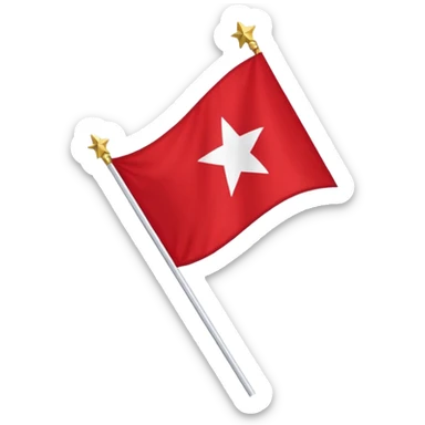 Bandeira do Pará em cor vermelho e uma listra banca na vertical e uma estrela dourada no centro sticker