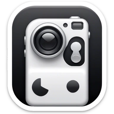 Photography icon, minimalistic style, clean lines, transparent background. sticker