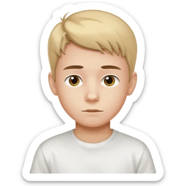 Crea un emoji a mezzo busto come ti ho già chiesto però di un ragazzo sulla 20ina ma che sembri più giovane, vestito da ragazzo sticker