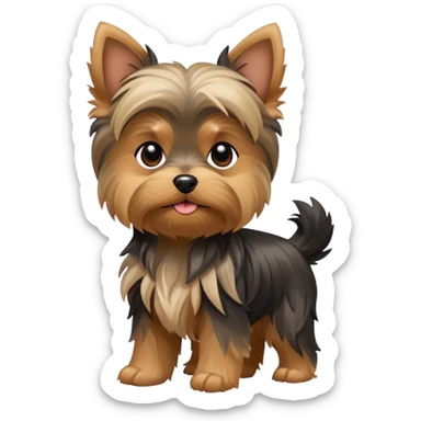 a full body of cute yorkshire terrier sticker