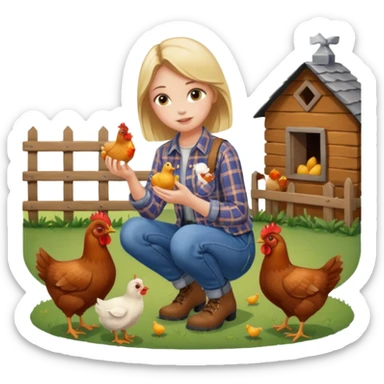 farmer Girl feeding chickens 



 sticker