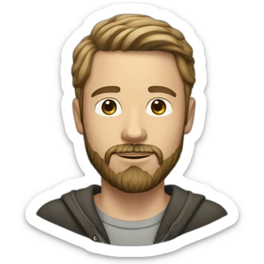 30 year old white man with beard sticker