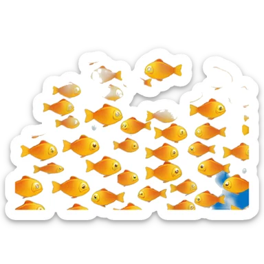 Colorful fish swimming in a clear blue sea  sticker