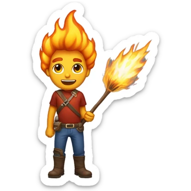 genera un emoji de fuego y al lado uno de hielo sticker