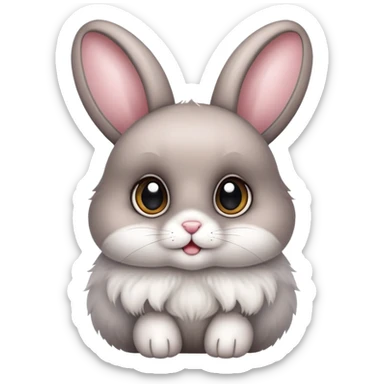 cutest bunny ever with big eyes and fluffy fur sticker
