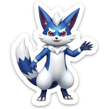 Shiny exotic Zangoose-Meowstic-Fakémon-hybrid-creature (full body)  sticker