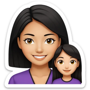 asian tanned beauty standard, pretty bratz baddie, black Eyeliner, she's smiling. sticker