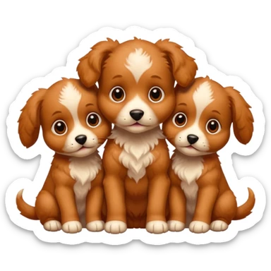 Red 3 headed puppy sticker