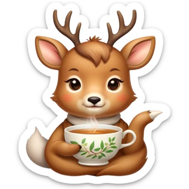 a cute zen deer for my tea brand called ZenCha which is a premium wellness tea brand from China and Japan sticker