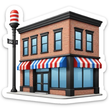 Barbershop building image sticker