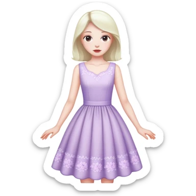 very pale almost white lavender rosy dress sticker
