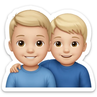 On the left side, it is half a photo of a baby, on the right side, it is half a photo of a young boy. Half baby half boy sticker