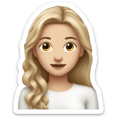 White beautiful girl with light brown hair skin care sticker