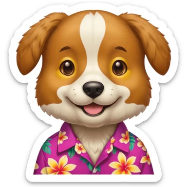 Dog – wearing colorful aloha shirt sticker