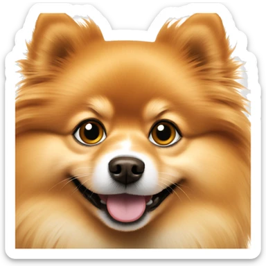 Pomeranian orange smiley dog face sticker
