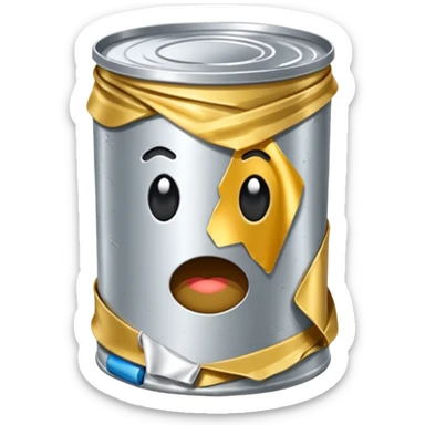 crumpled tin can sticker