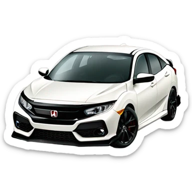 Honda civic with black hood with custom bumper sticker