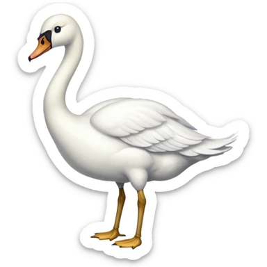 A swan who stand on left see on Right sticker