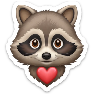 Racoon with eyes of hearts 😍 sticker