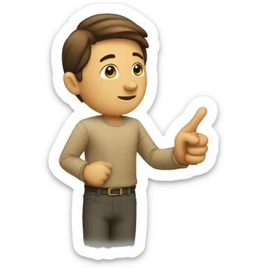 a person pointing to their left sticker