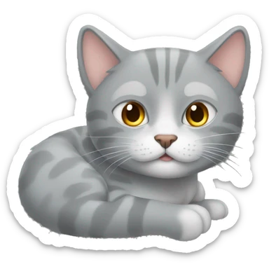 Gato gris durmiendo (cara) sticker