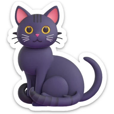 cat sitting with tail curled sticker