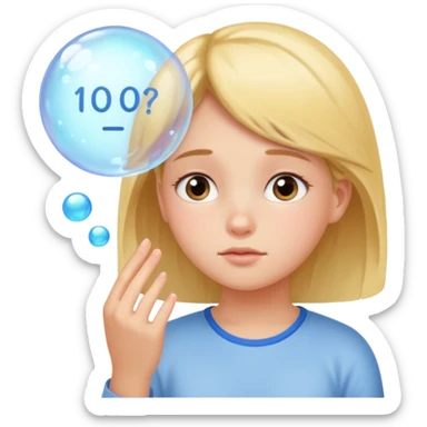 determined shy girl who is dreaming of 100% on her exam (in a dream bubble) sticker