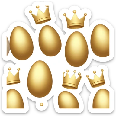 golden egg with crown no face sticker