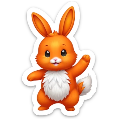 Cute fire bunny sticker