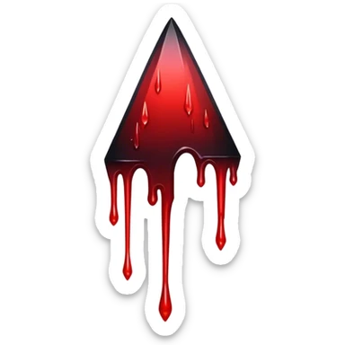 Black-red-crimson-gradient obsidian shard dripping blood  sticker