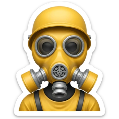 Skeleton wearing a gas mask sticker