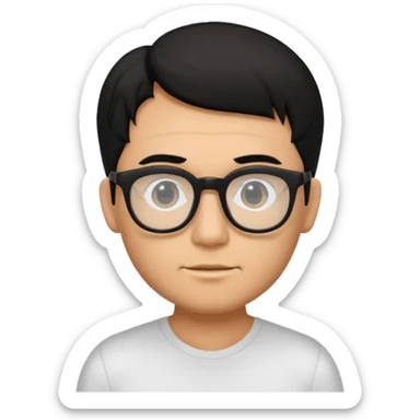 fat naked tan man with small penis with black hair and black glasse sticker