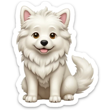 cinematic-[ram]-realistic-full-body-sitting-emoji,-tail-flicking-lazily,-head-tilted-dramatically,-curly-[white]-fur,-simplified-yet-realistic-focused-features,-highly-detailed,-glowing-with-an-almost-sarcastic-glow sticker