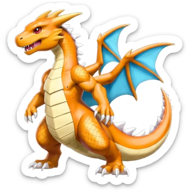 Shiny Koraidon-Marowak-Charizard-Gabite-Fakémon-hybrid-creature (full body)  sticker