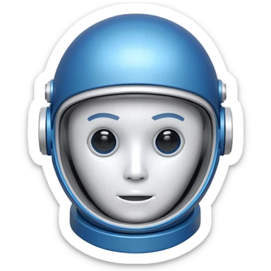 tête de robot cosmonaute bleu et blanc sticker