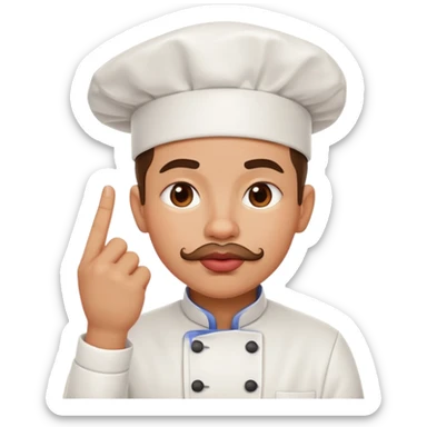 chef with puckered lips and hand gesture sticker