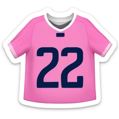 pink soccer jersey with the number 22 sticker