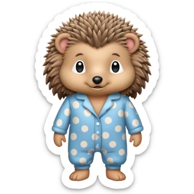 hedgehog in pajama sticker