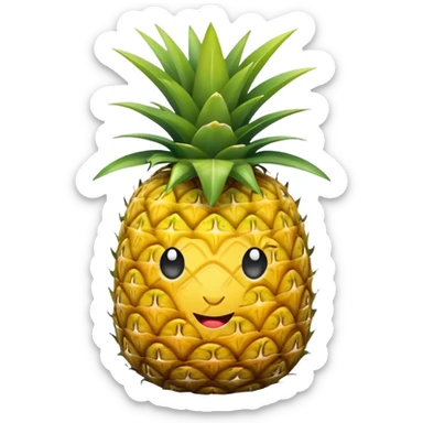 Pineapple with a hat  sticker