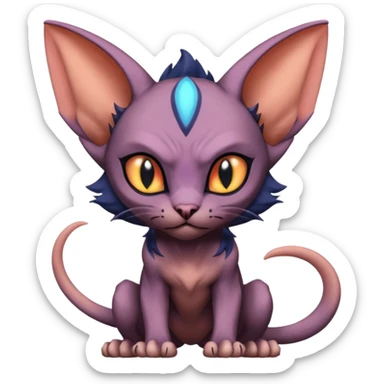 Noivern-Sphynx-Noibat-Torracat-Lykoi-fusion sticker