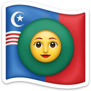 emoji de bandera gitana azul verde y círculo SOLO DE COLO ROJO en el centro  sticker