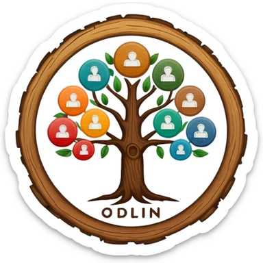 created a highly detailed but manly looking family genealogy logo with multiple colors and make sure it include the name Odlin. sticker