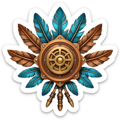 steampunk industrial and tribal nature faction emblem sticker