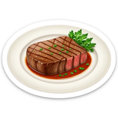fancy steak on a fancy fine dining plate sticker