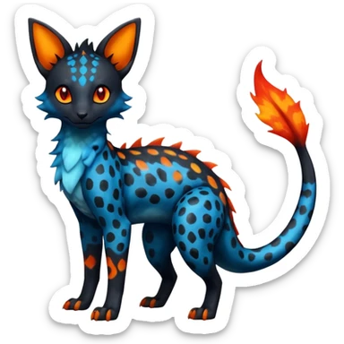 magma-gradients-colored Salandit-Umbreon-Flareon-Serval-Hybrid (Full body) sticker