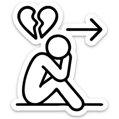 minimalist, symbolic, monochrome icon representing the concept 'Forsaken', no text sticker