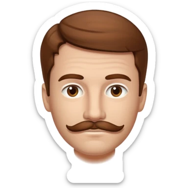 Benson Boone (b.2002) with brown hair and thin mustache sticker