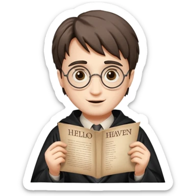 Harran Potter olsun elinde kağıt olsun kağıtta merhaba cennet yazsın sticker